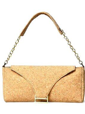 Sharo Natural Cork Handbag Vegan Shoulder Bag Chain Handle Magnetic Flap An alt